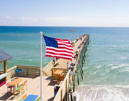 United States Flag on OBX Pier
