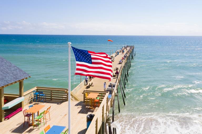 United States Flag on OBX Pier